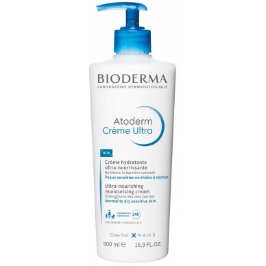 Bioderma Atoderm Ultra Nourishing Moisturising kūno kremas 500 ml