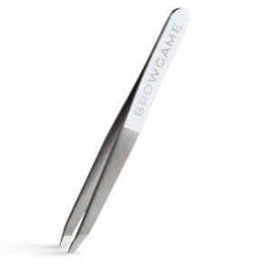 BROWGAME ORIGINAL TWEEZER SLANTED WHITE Пинцет для бровей со скошенными концами (белый)