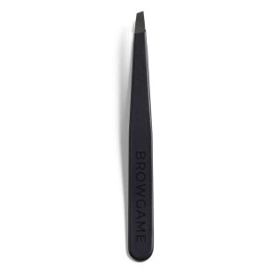 BROWGAME ORIGINAL TWEEZER SLANTED BLACKOUT antakių pincetas su pasvirusiais galais (juodos spalvos)