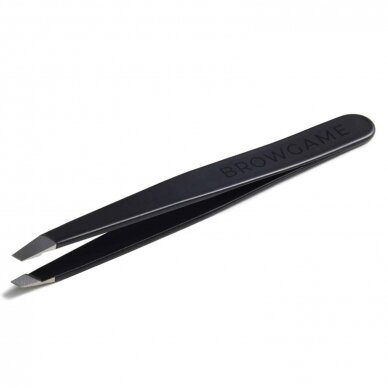 BROWGAME ORIGINAL TWEEZER SLANTED BLACKOUT Пинцет для бровей со скошенными концами (черный)