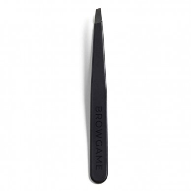 BROWGAME ORIGINAL TWEEZER SLANTED BLACKOUT Пинцет для бровей со скошенными концами (черный) 1