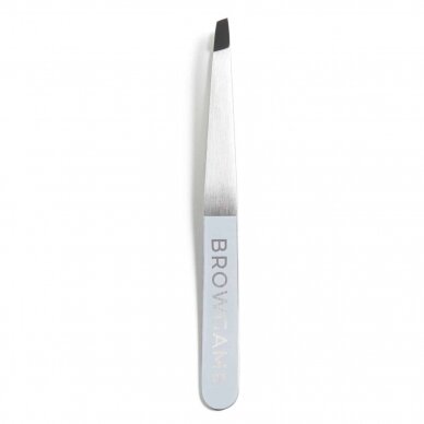 BROWGAME ORIGINAL TWEEZER SLANTED WHITE Пинцет для бровей со скошенными концами (белый) 1