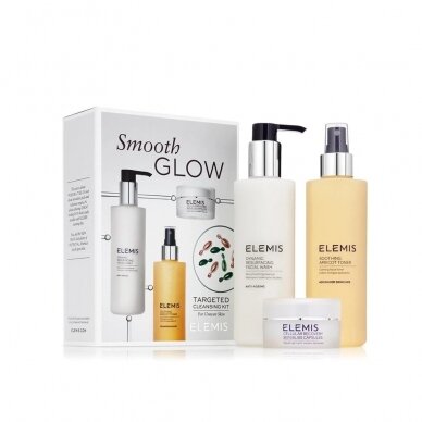 Очищающий набор Elemis Smooth Glow: Elemis Dynamic Resurfacing Facial Wash 200 мл + Elemis Soothing Apricot Toner 200 мл + Elemis Cellular Recovery Skin Bliss Capsules 14 шт.