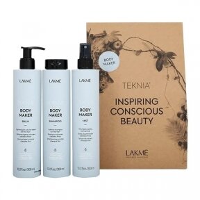 Lakme Tkn Retail Pack Body Maker: шампунь 300 мл + кондиционер 300 мл + дымка 300 мл