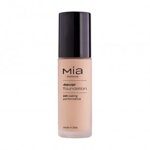 MIA MAKEUP 4EVER FLUID FOUNDATION 02 MEDIUM NUDE ilgai išliekantis makiažo pagrindas, 30 ml