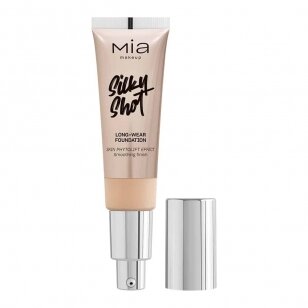 MIA MAKEUP SILKY SHOT FOUNDATION 04N ilgai išliekantis makiažo pagrindas, 30 ml