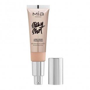 MIA MAKEUP SILKY SHOT FOUNDATION 06C ilgai išliekantis makiažo pagrindas, 30 ml