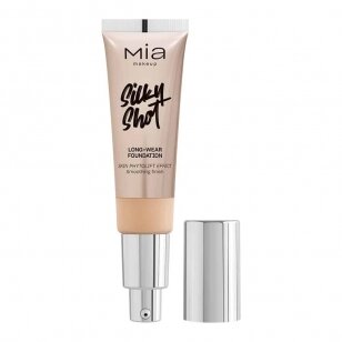 MIA MAKEUP SILKY SHOT FOUNDATION 10N ilgai išliekantis makiažo pagrindas, 30 ml