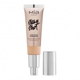 MIA MAKEUP SILKY SHOT FOUNDATION 11W ilgai išliekantis makiažo pagrindas, 30 ml