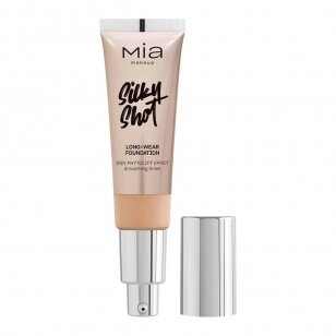 MIA MAKEUP SILKY SHOT FOUNDATION 12N ilgai išliekantis makiažo pagrindas, 30 ml