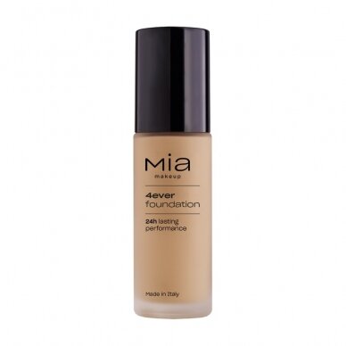 MIA MAKEUP 4EVER FLUID FOUNDATION 04 CINNAMON ilgai išliekantis makiažo pagrindas, 30 ml