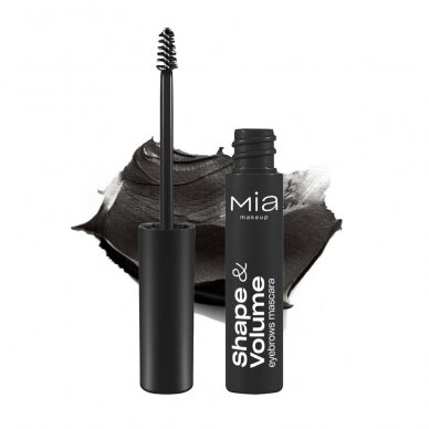 MIA MAKEUP SHAPE & VOLUME EYEBROW MASCARA 08 EBONY antakių tušas 4,5 g