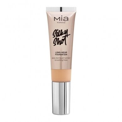 MIA MAKEUP SILKY SHOT FOUNDATION 07WP ilgai išliekantis makiažo pagrindas, 30 ml 1