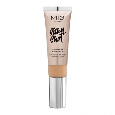 MIA MAKEUP SILKY SHOT FOUNDATION 15NW ilgai išliekantis makiažo pagrindas, 30 ml 1