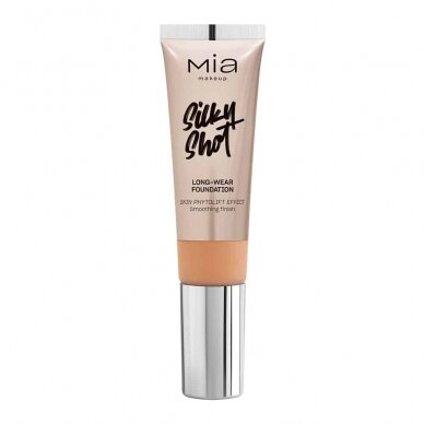 MIA MAKEUP SILKY SHOT FOUNDATION 16WR ilgai išliekantis makiažo pagrindas, 30 ml 1