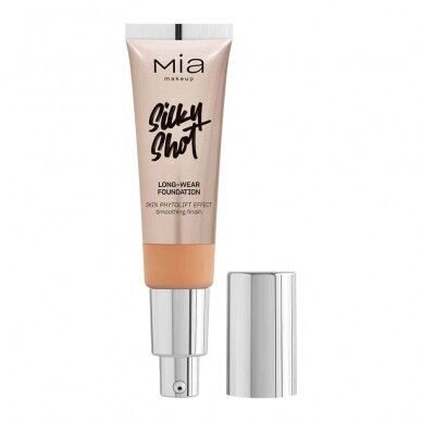 MIA MAKEUP SILKY SHOT FOUNDATION 16WR ilgai išliekantis makiažo pagrindas, 30 ml