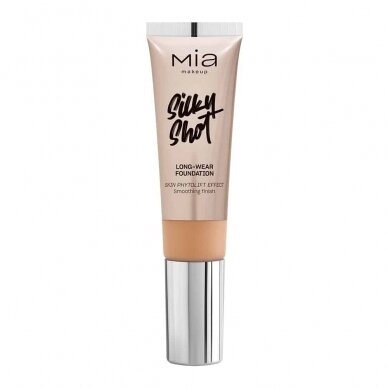 MIA MAKEUP SILKY SHOT FOUNDATION 18N ilgai išliekantis makiažo pagrindas, 30 ml 1