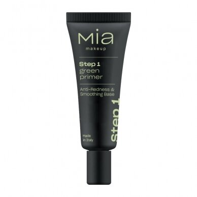 MIA MAKEUP STEP 1 GREEN PRIMER raudonį koreguojanti makiažo bazė, 25 ml