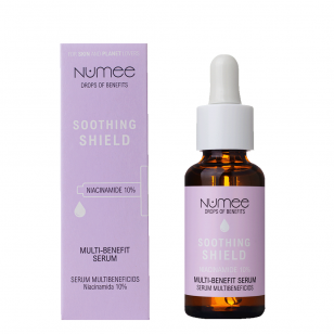 NUMEE DROPS OF BENEFITS SOOTHING SHIELD daugiafunkcinis serumas – niacinamidas, 30 ml