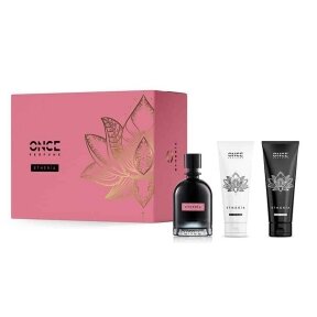 ONCE ETHERIA EDP kvepalų rinkinys moterims, 100ml + ONCE dušo gelis 100ml + ONCE kūno pienelis 100ml