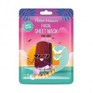 PETITE MAISON MOISTURIZING COOL VIBES FACIAL SHEET MASK drėkinanti lakštinė veido kaukė, 20 ml