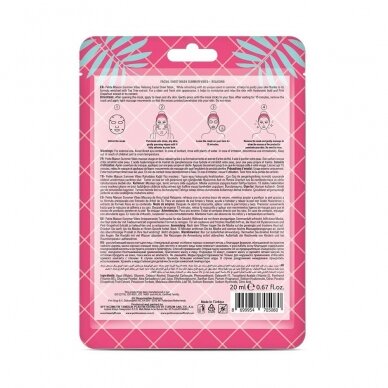 PETITE MAISON RELAXING SUMMER VIBES FACIAL SHEET MASK atpalaiduojanti lakštinė veido kaukė, 20 ml 1