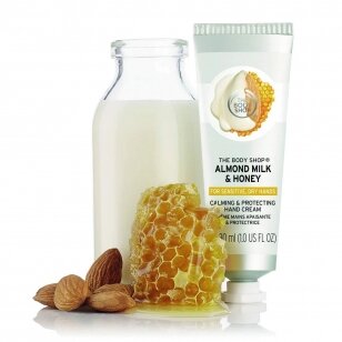 The Body Shop Almond Milk & Honey rankų kremas 30ml