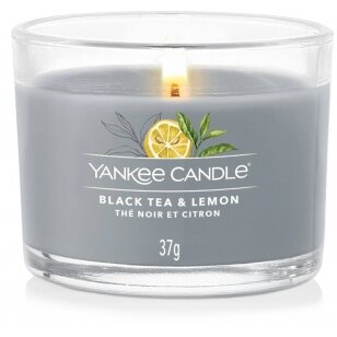 Yankee Candle Filled Votive Black Tea & Lemon  žvakių rinkinys 3x37 g