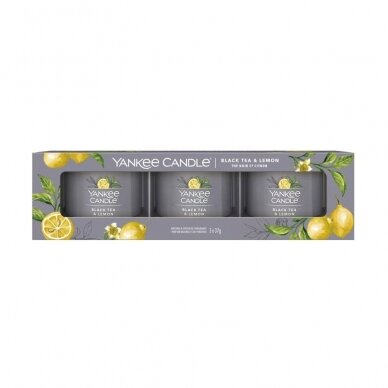 Набор свечей Yankee Candle Filled Votive Black Tea & Lemon 3x37 г