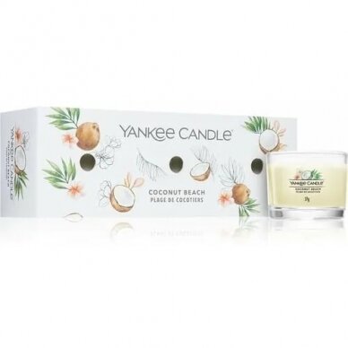 Набор свечей Yankee Candle Filled Votive Coconut Beach 3x37 г 2