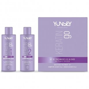 YUNSEY keratininio plaukų (tiesinimo) atstatymo procedūros rinkinys KERATIN GO, 2 x 300 ml