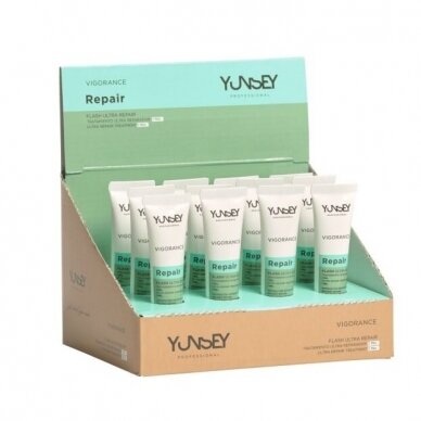 YUNSEY FLASH ULTRA AMPOULES ampulės pažeistiems plaukams, 12 x 15 ml